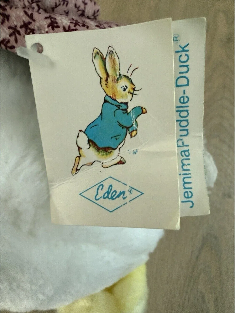 Vintage Eden Jemima Puddle-Duck Plush Beatrix Potter Stuffed Animal w/ Tags 1983